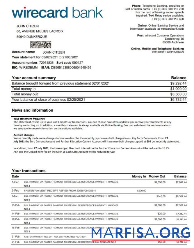Blank Germany Aschheim Wirecard download for verification